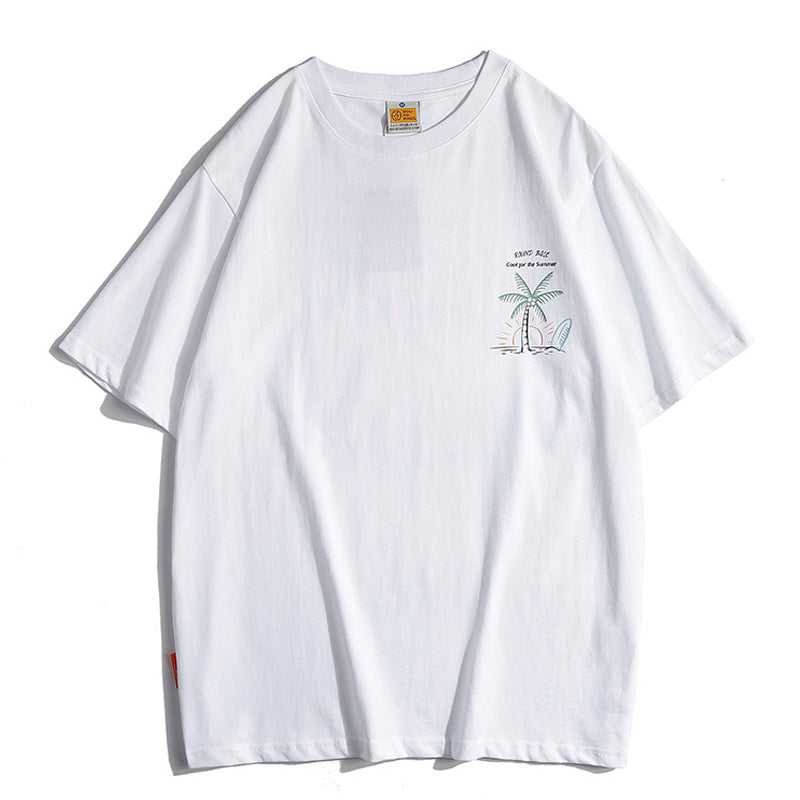 270g cotton simple print short-sleeved T-shirt in four colors