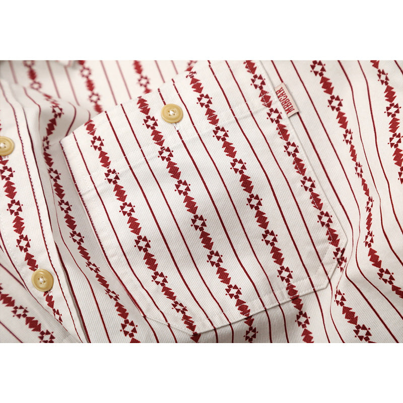 Navajo striped fine corduroy work shirt