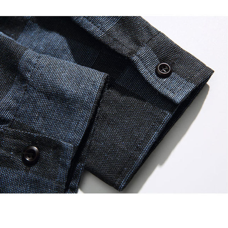 Gingham check work shirt with loop rope