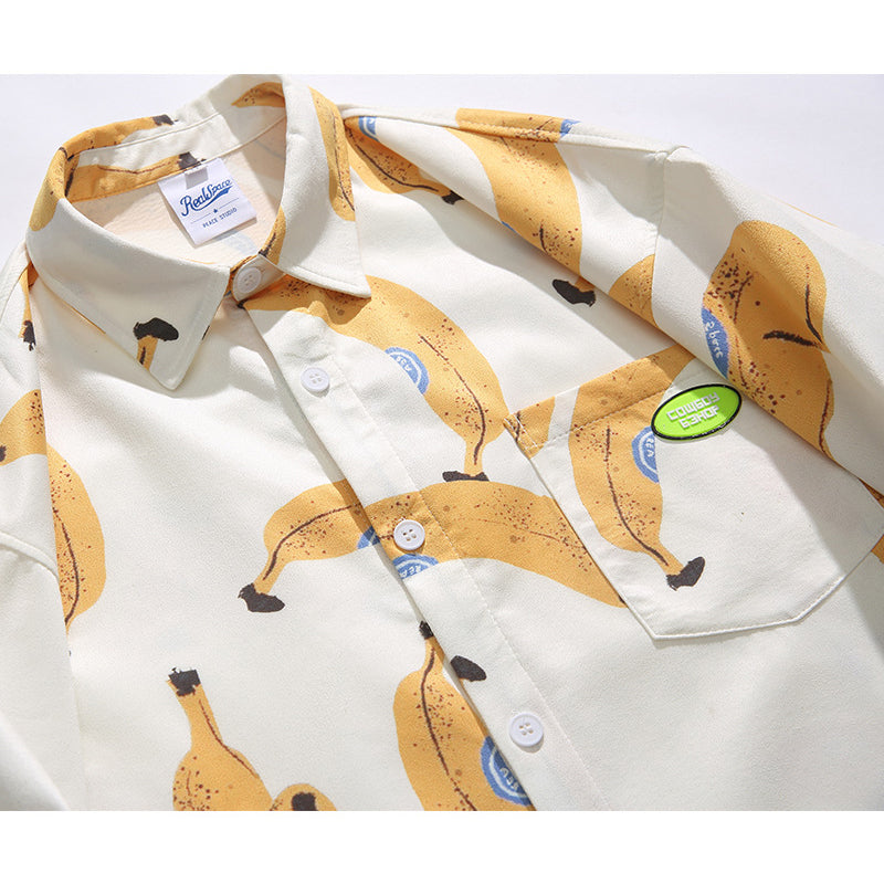 New for summer: banana print short-sleeved shirt