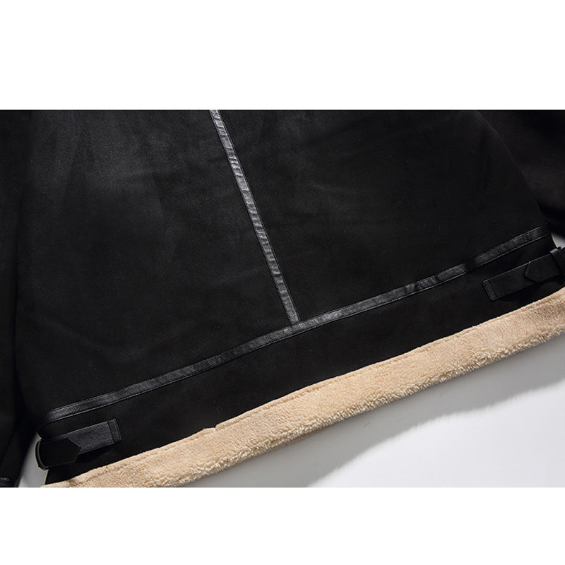 Casual lambswool mixed-color stand-collar down jacket