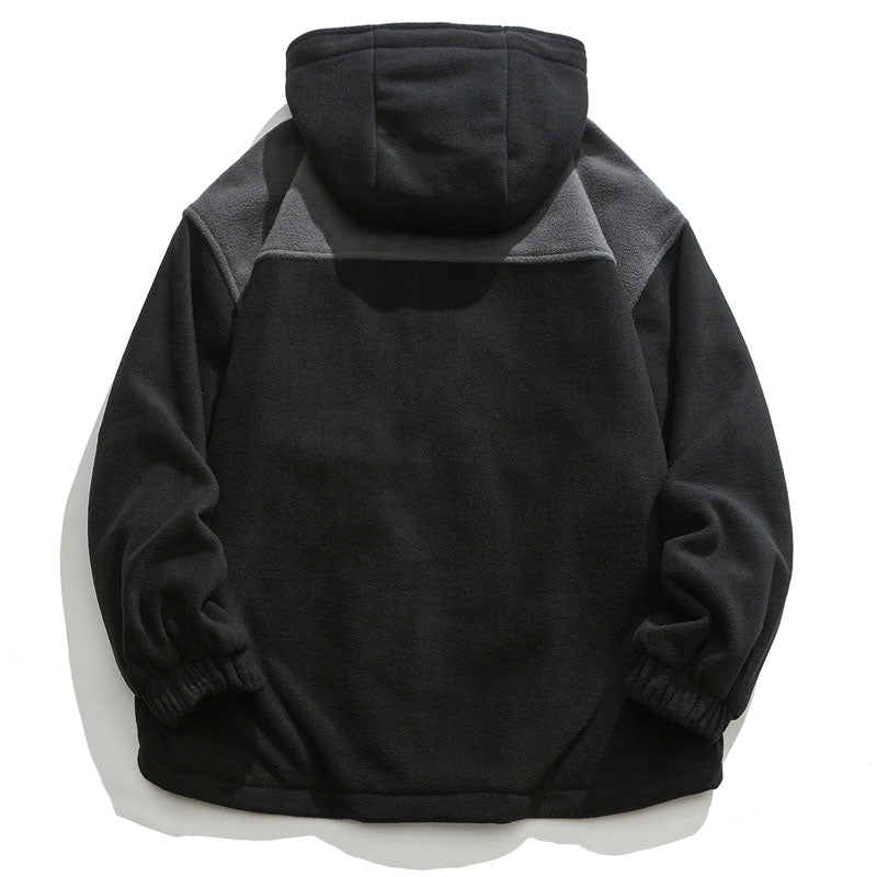Casual Hooded Mixed Color Jacket for Fall