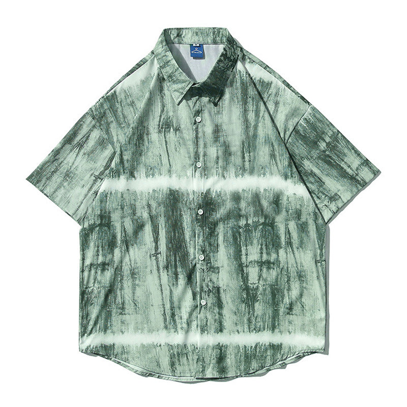 Unique tie-dye short-sleeved shirt
