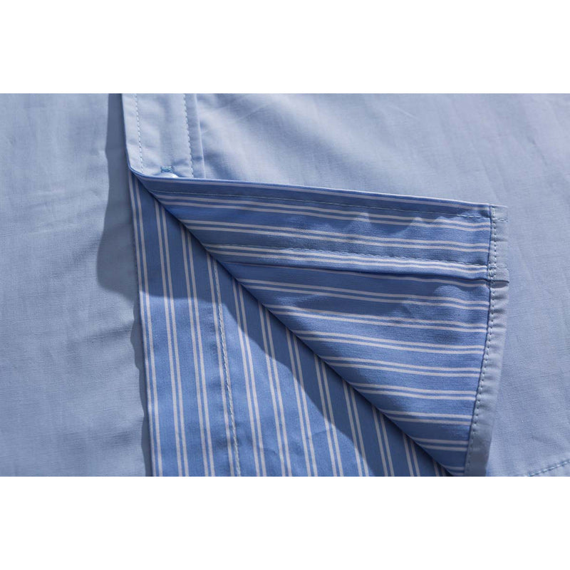 Striped plain long-sleeved shirt
