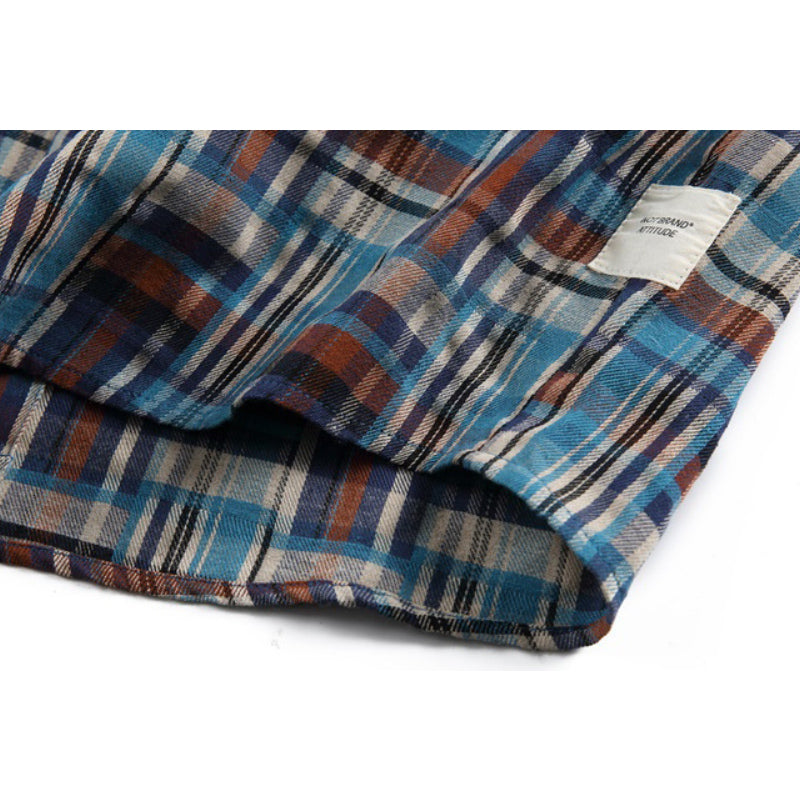 New Summer Check Cotton Short Sleeve Shirt