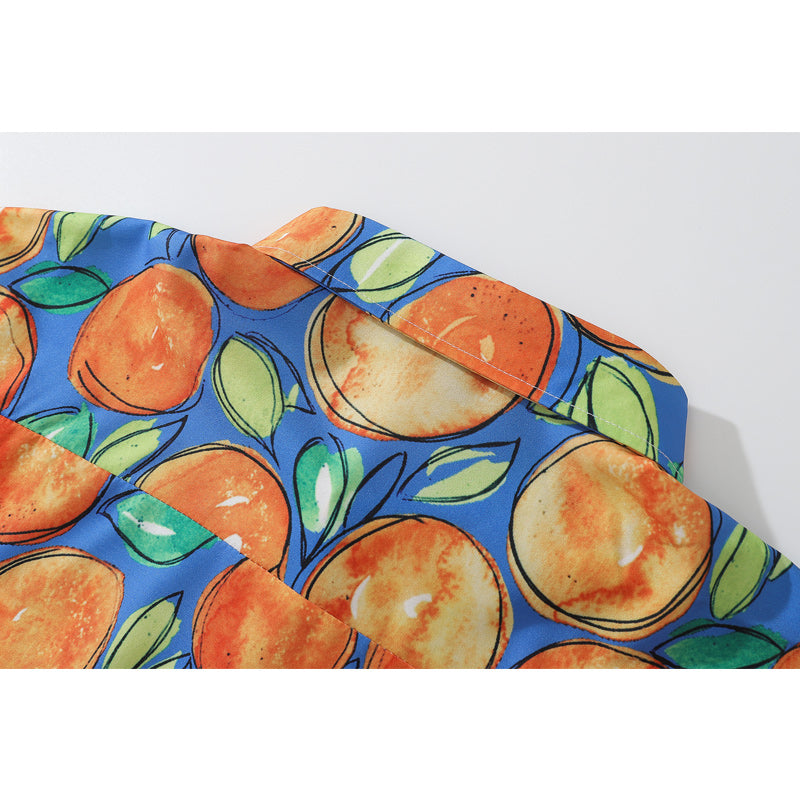 Autumn Fruit Print Long Sleeve Shirt