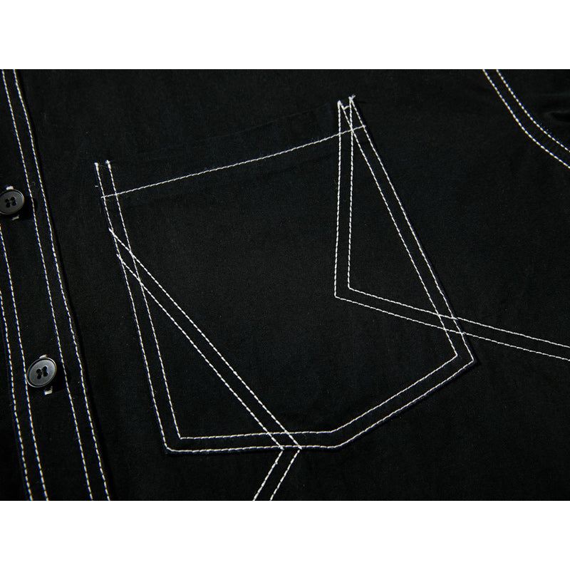 Fashion loose pocket long sleeve shirt