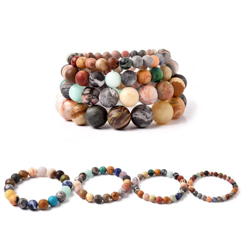 "Eight Planets" Matte Natural Stone Bracelet