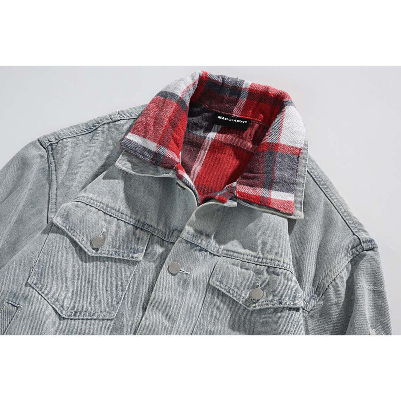 Cityboy Faux Layered Check Shirt & Denim Jacket