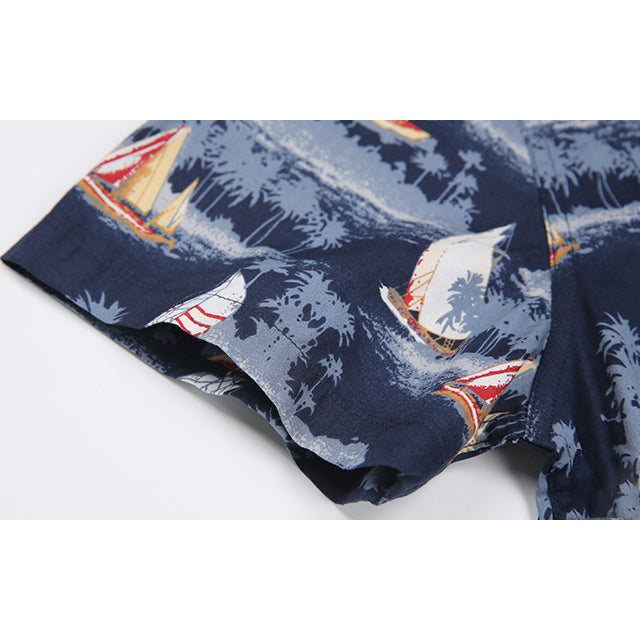 Cuban Color Island Trip Yacht Pattern Aloha Shirt