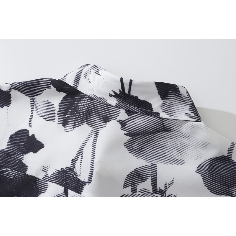 Retro fashion "Ink painting" long sleeve shirt