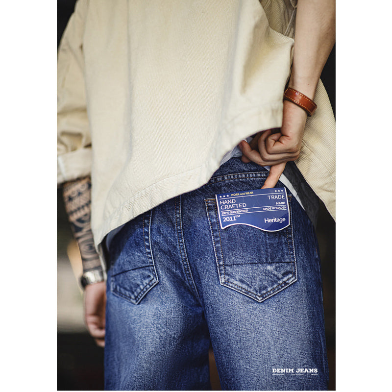 13.5OZ アメカジ ウォッシュ ヴィンテージ加工 デニム