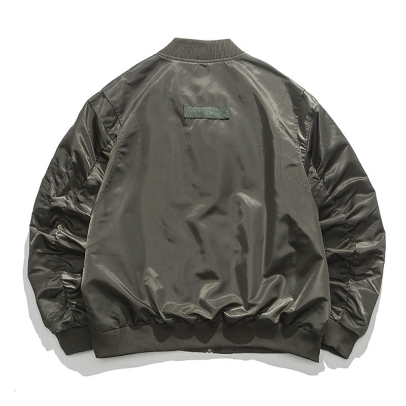 Men's Casual Solid Color Alphabet Zipper Coat