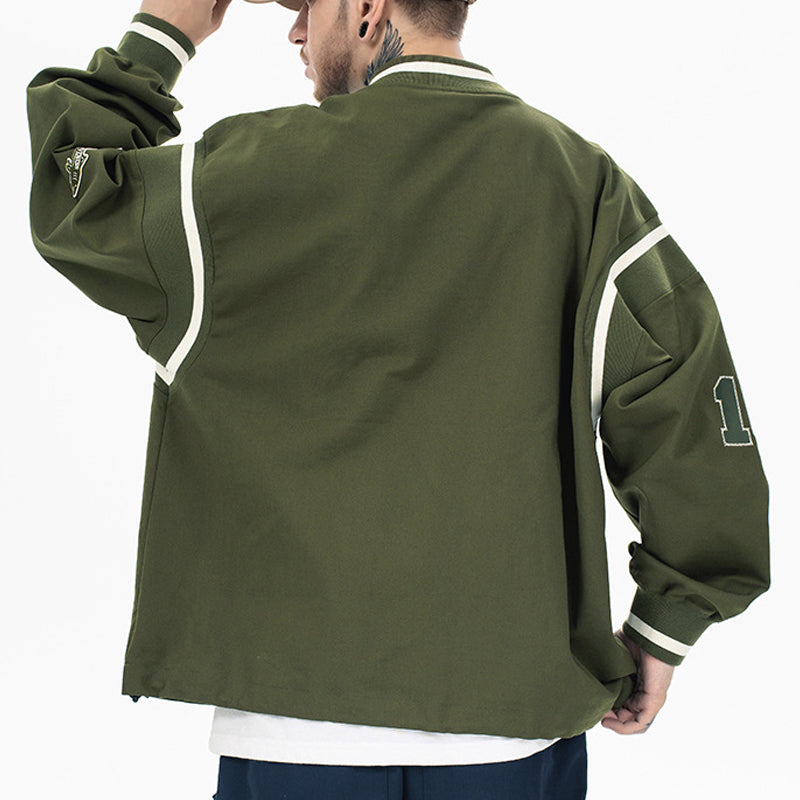 Oversized baseball sweatshirt with embroidered badge