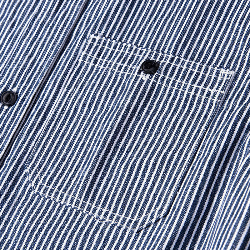 Hickory Railroad Stripe Denim Work Shirt