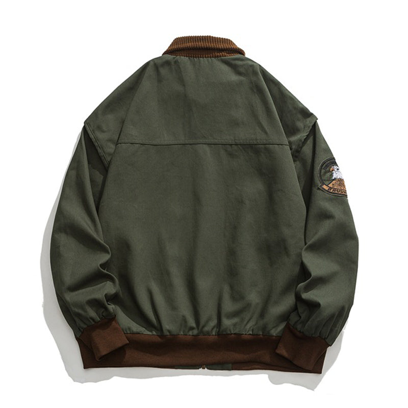 Contrast color jacket with Velcro pattern