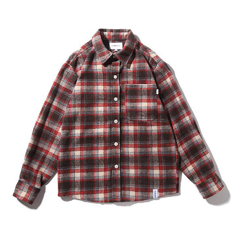Classic check pattern long sleeve shirt
