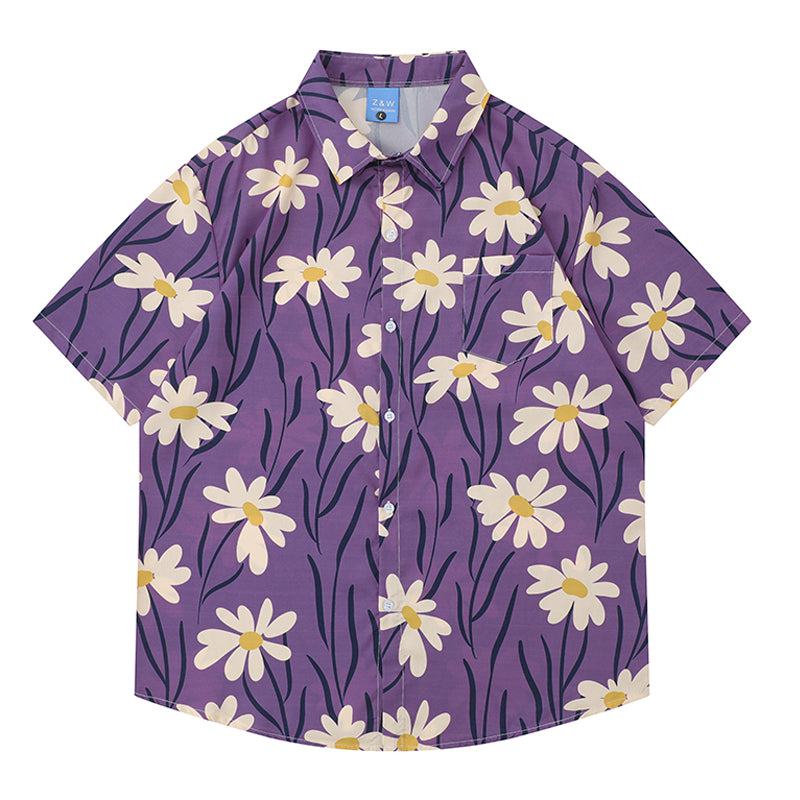 New for summer: floral print short-sleeved shirt