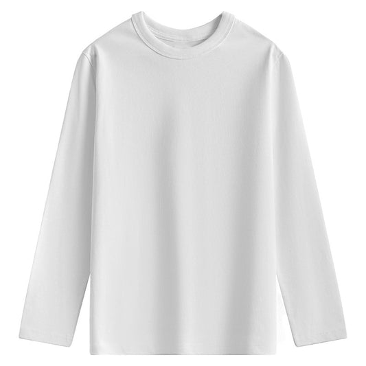 Solid color 100% cotton long sleeve T-shirt