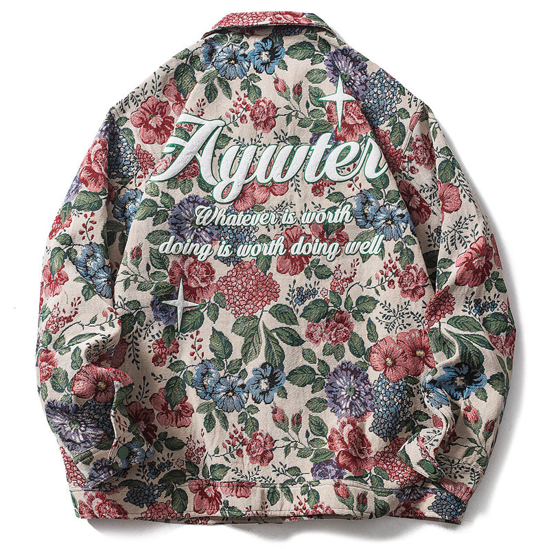 Embroidered American Vintage Coat Cargo Jacket