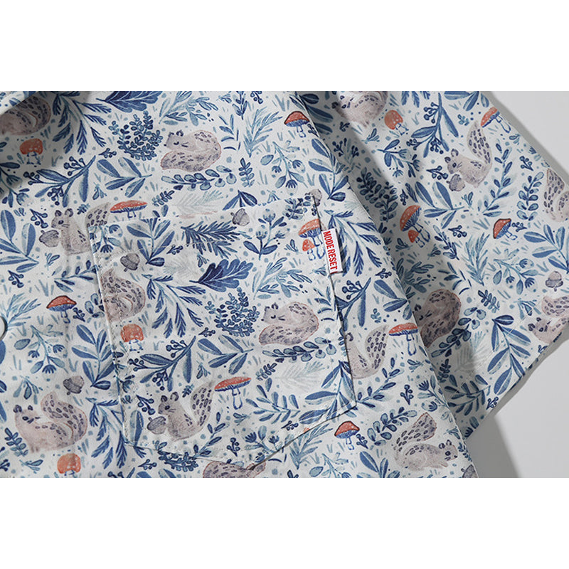 New for summer: floral print short-sleeved shirt