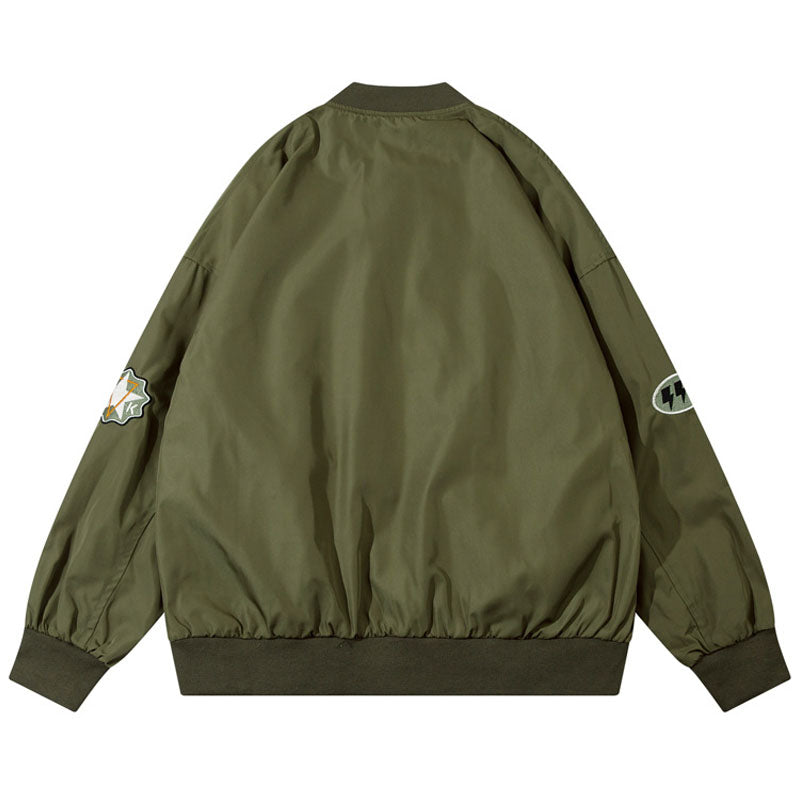 American casual embroidered alphabet flight jacket