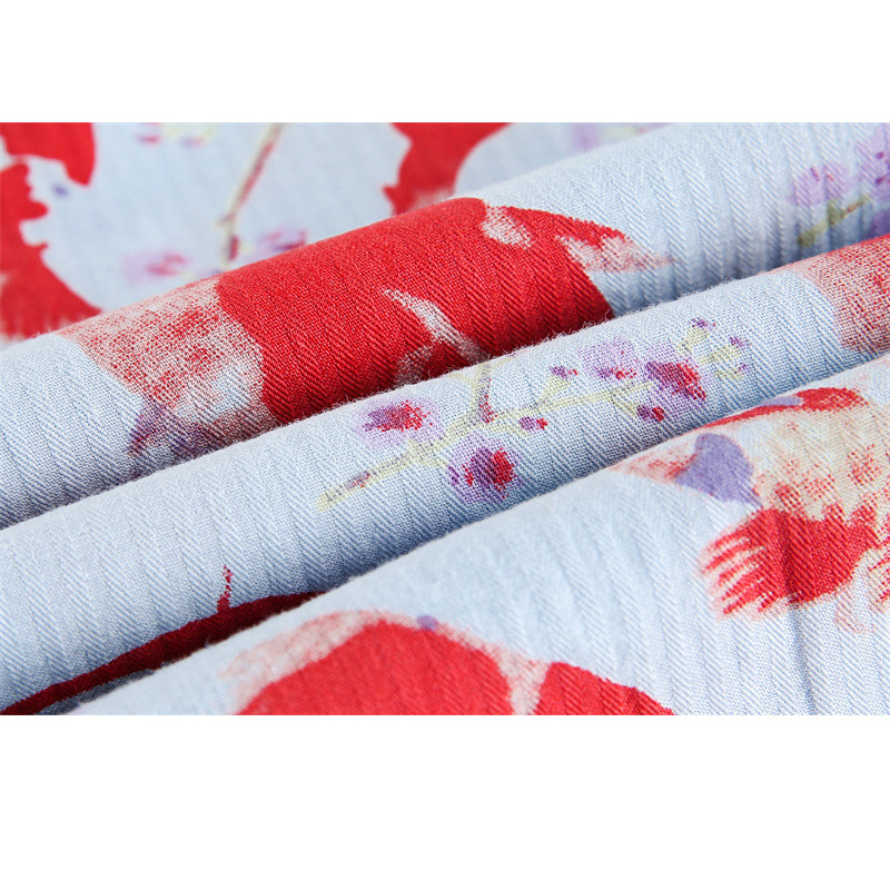 Nishikigoi Print Neo Chinese Style Short Sleeve Shirt