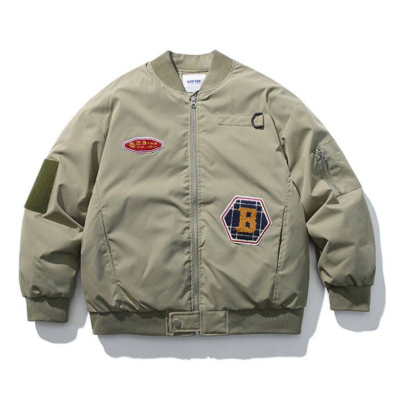 Down jacket with stand collar and zipper, casual, solid color coat