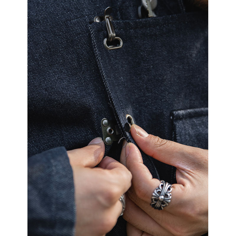 13oz Denim Swedish Army Motorcycle Denim Jacket