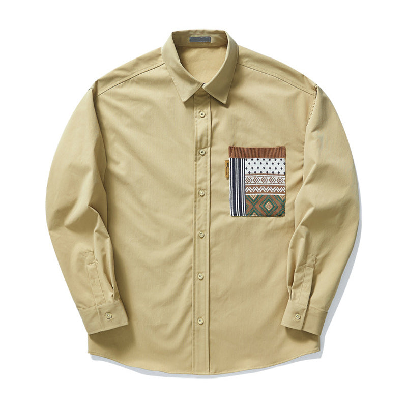 Fashionable pocket long sleeve shirt