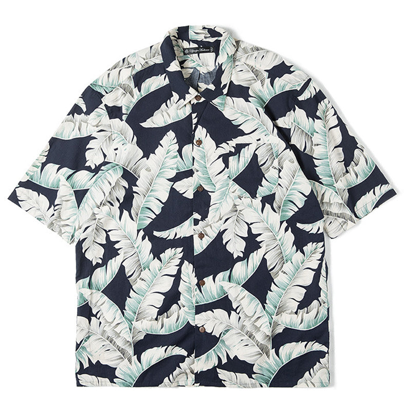 New for summer: Banana leaf aloha style short-sleeved shirt