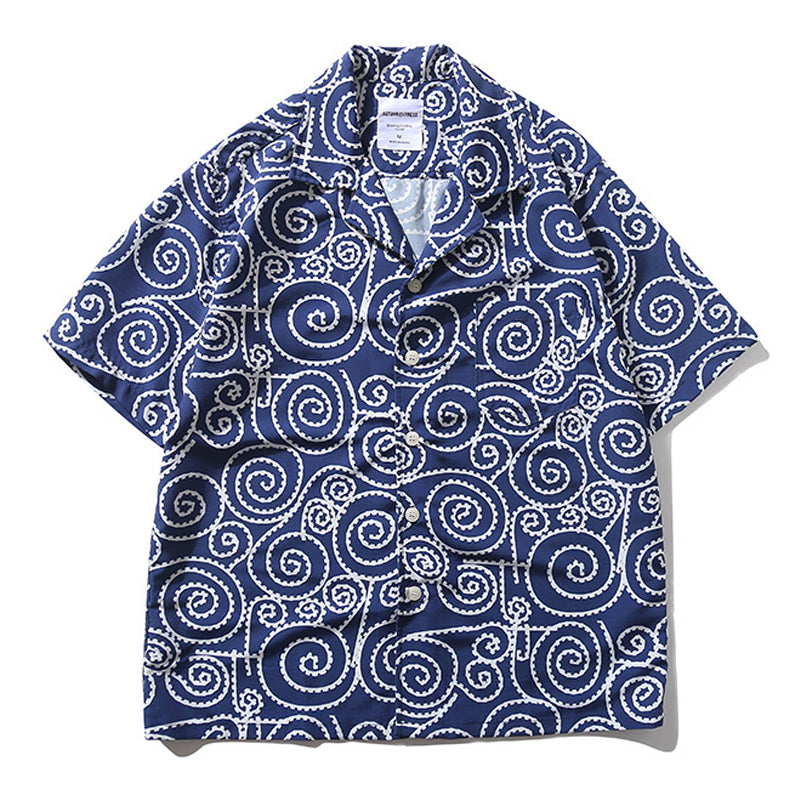 New summer line dot print short sleeve shirt