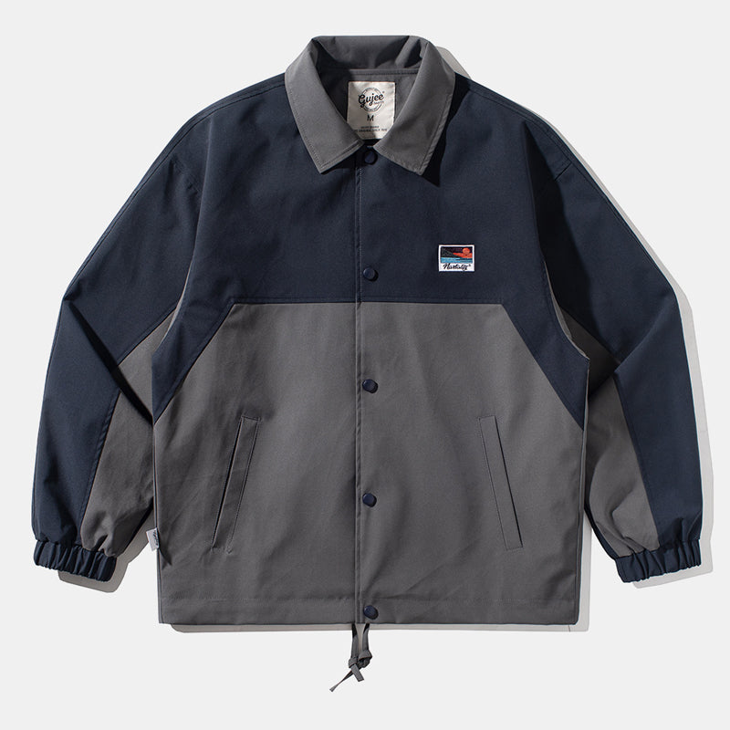 Retro mixed color loose casual jacket