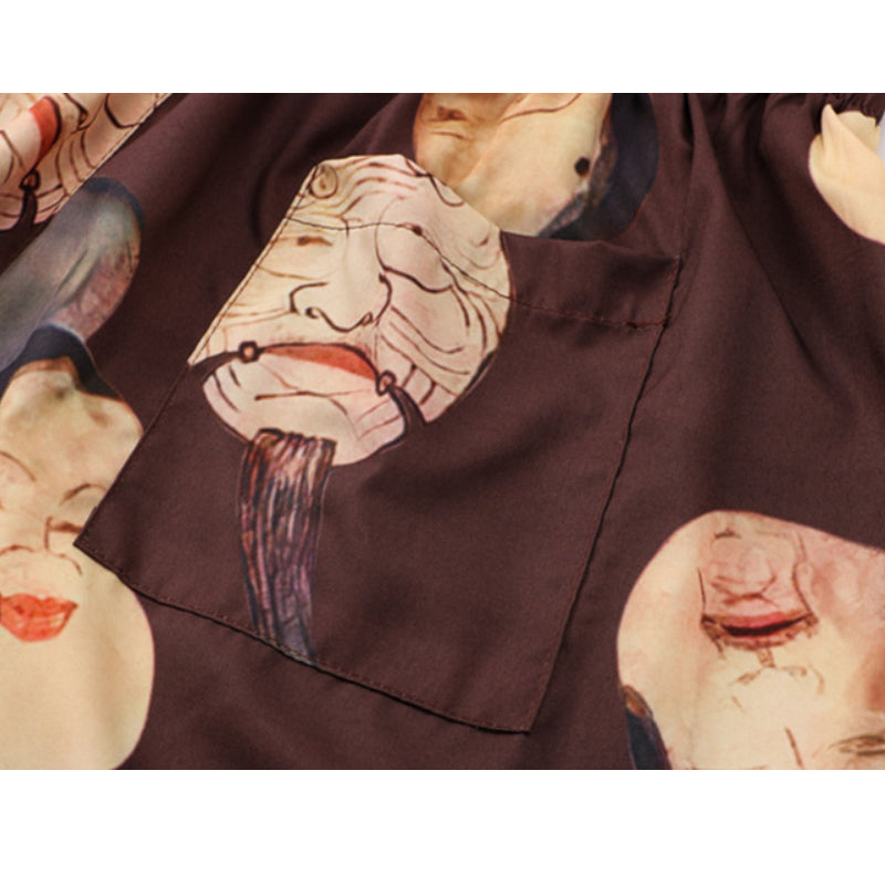 New summer print short sleeve shirt + shorts 2-piece set
