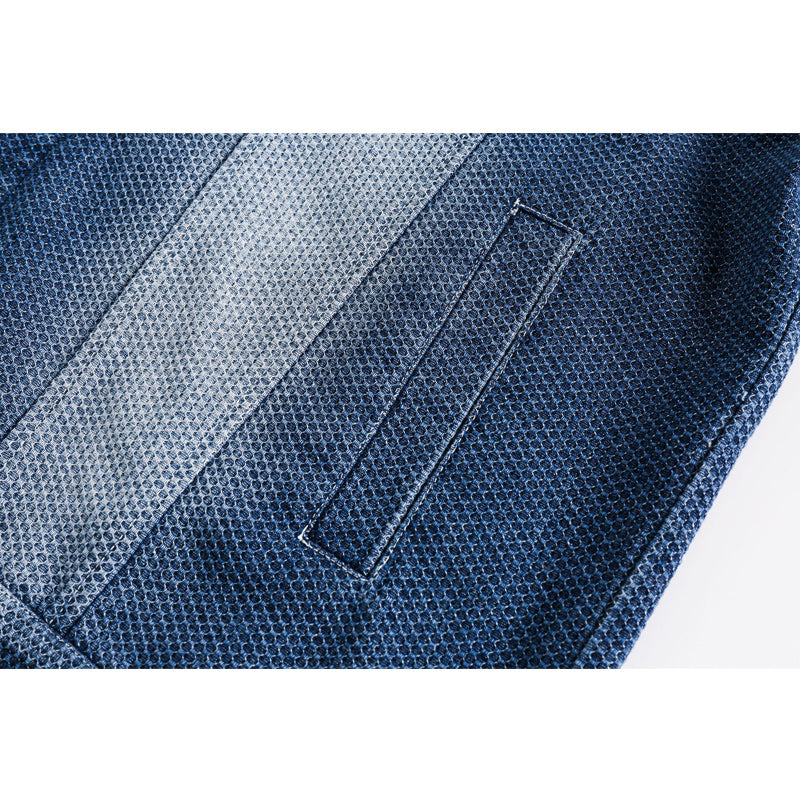 Original ethnic jacquard patchwork denim jacket
