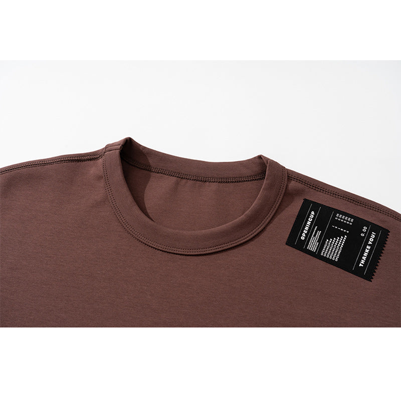 シンプル茶色無地半袖Tシャツ