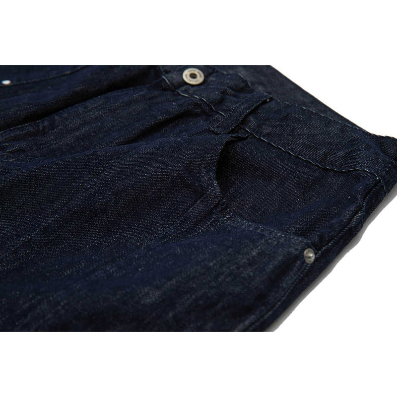 Unique vertically faded painted denim pants