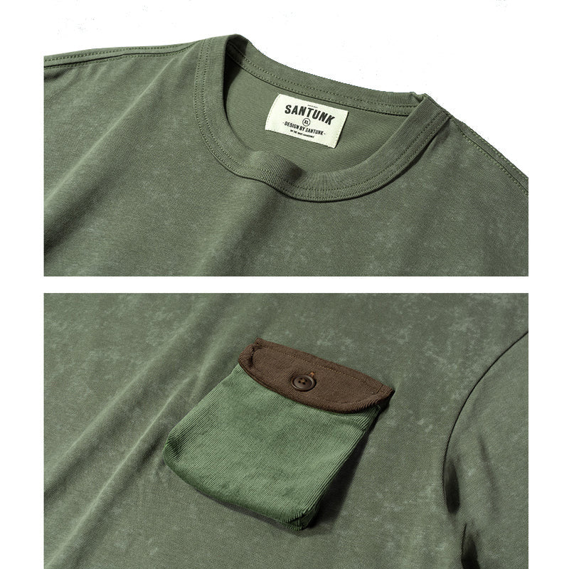 Heavyweight Washed Wax-Dyed Pocket Tee