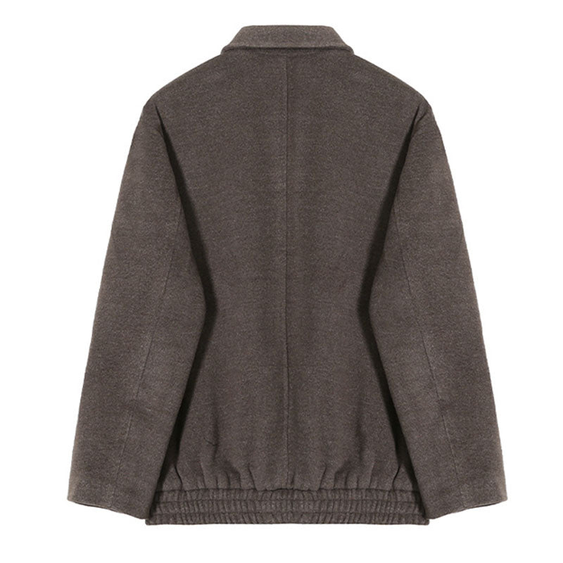 Classic casual twill jacket with turn-down collar