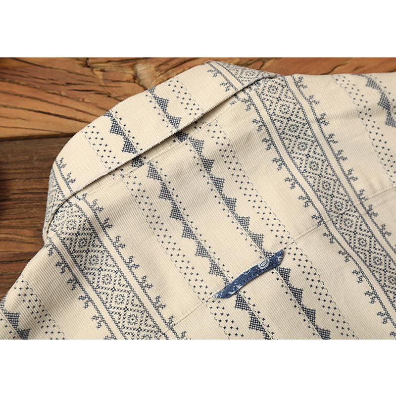New Spring Ethnic Navajo Cashew Nut Long Sleeve Shirt