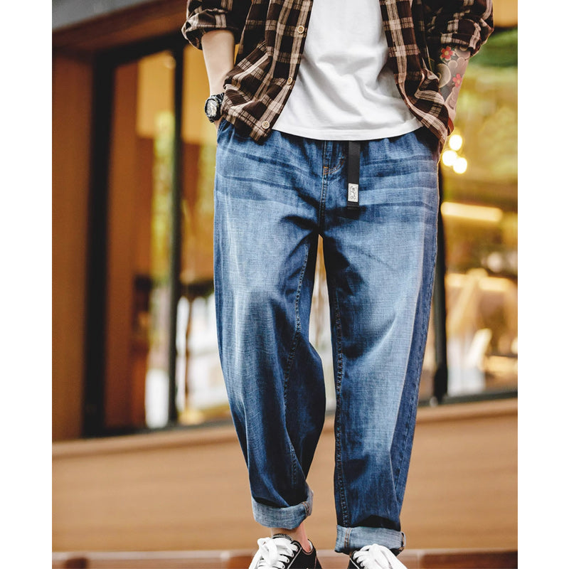 American Casual Washed Wide Denim Pants