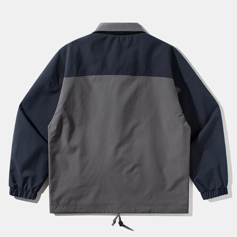 Retro mixed color loose casual jacket