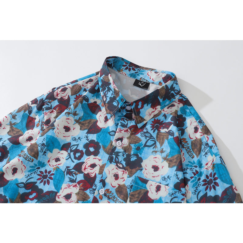 New Autumn Collection: Full Bloom Blue Long Sleeve Shirt