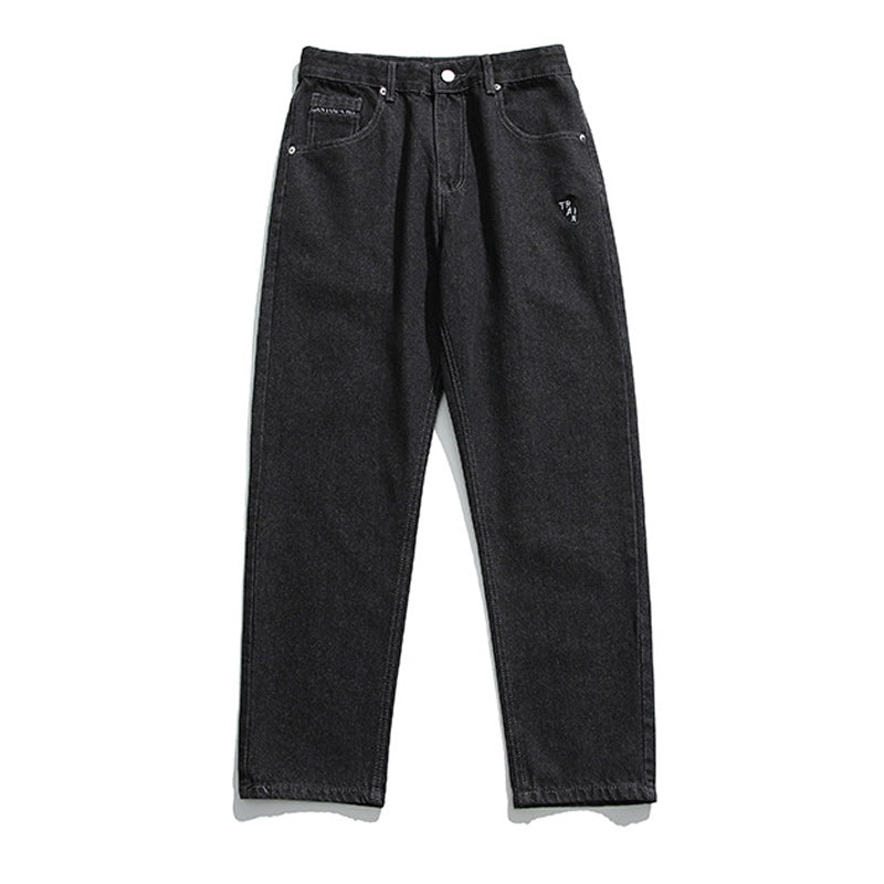 Washed Simple Straight Jeans