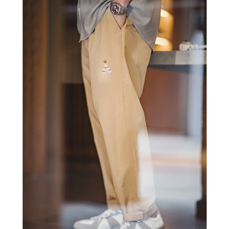 Indian tent and polar bear embroidered slacks