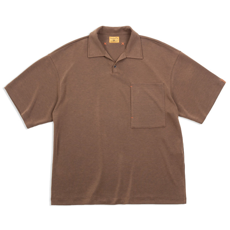 American casual retro modal polo shirt