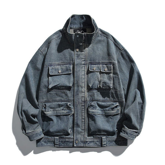 Multi Pocket スタンドカラーデニムジャケット