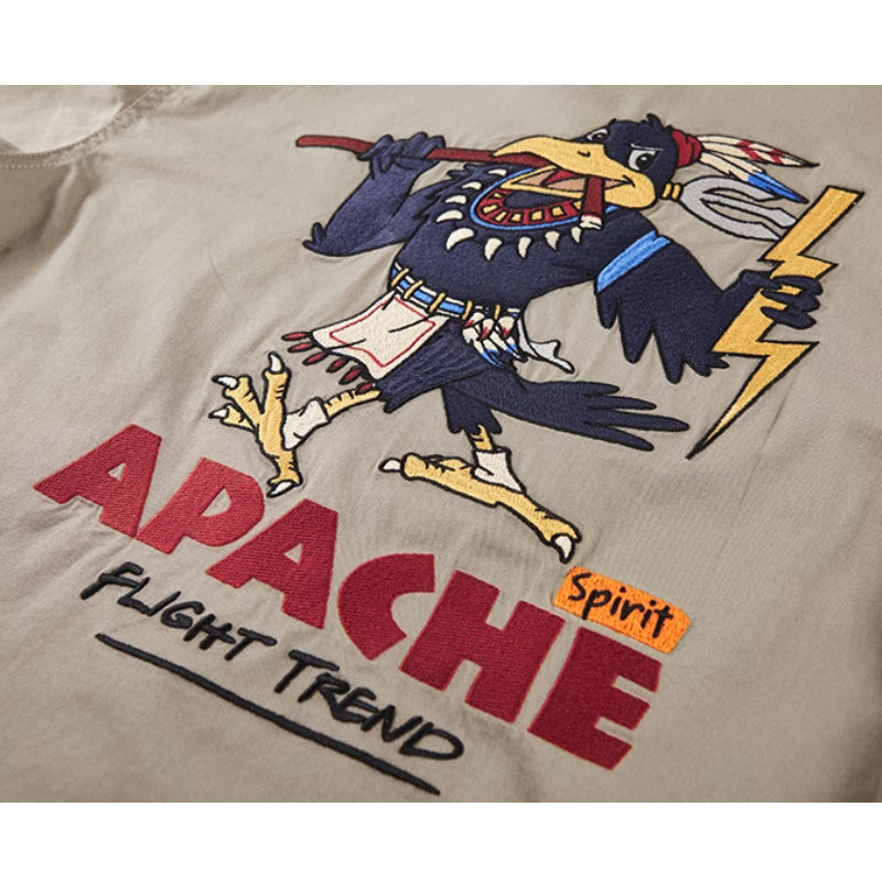 New Spring American Casual Embroidered Long Sleeve Shirt