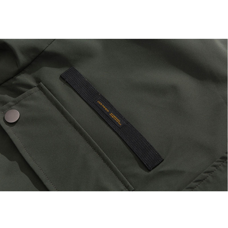 Stand collar multi-pocket outdoor cargo jacket