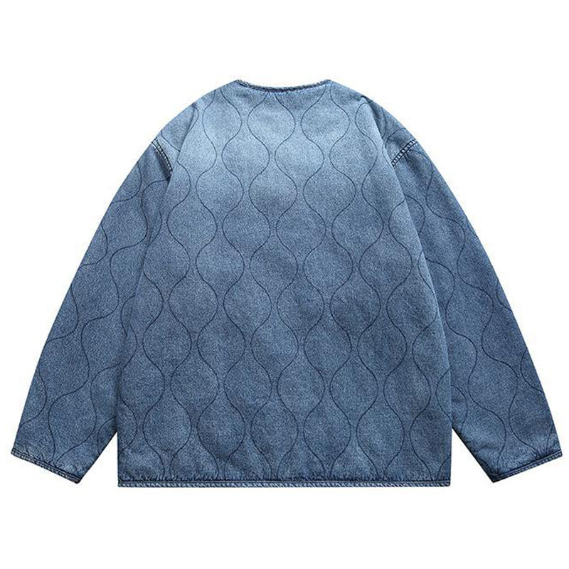 American casual denim V-neck jacket